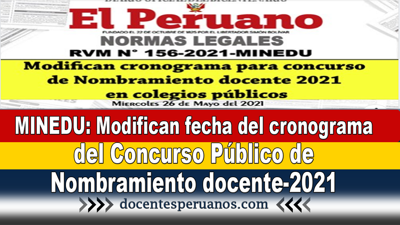 Minedu Modifican Fecha Del Cronograma Del Concurso P Blico De