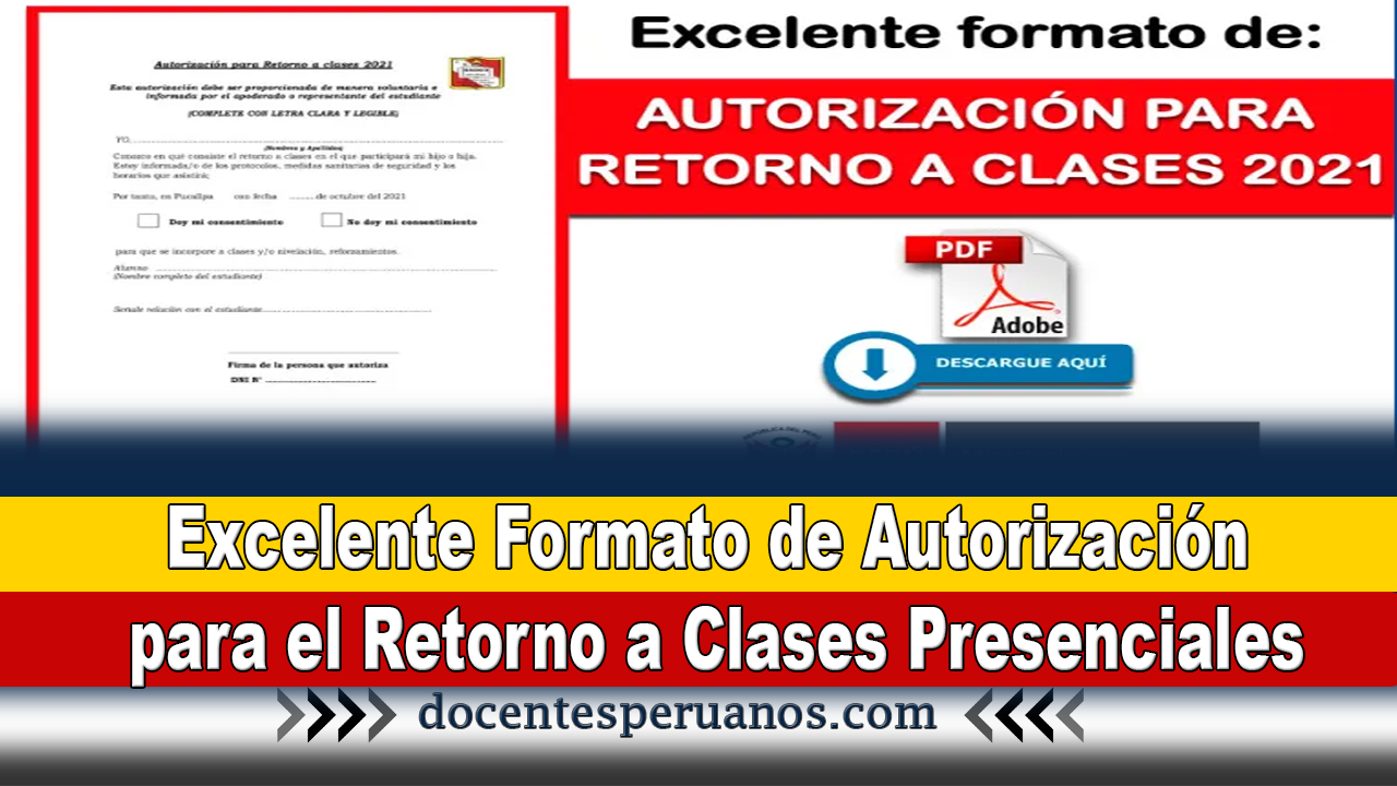 Excelente Formato De Autorizaci N Para El Retorno A Clases Presenciales