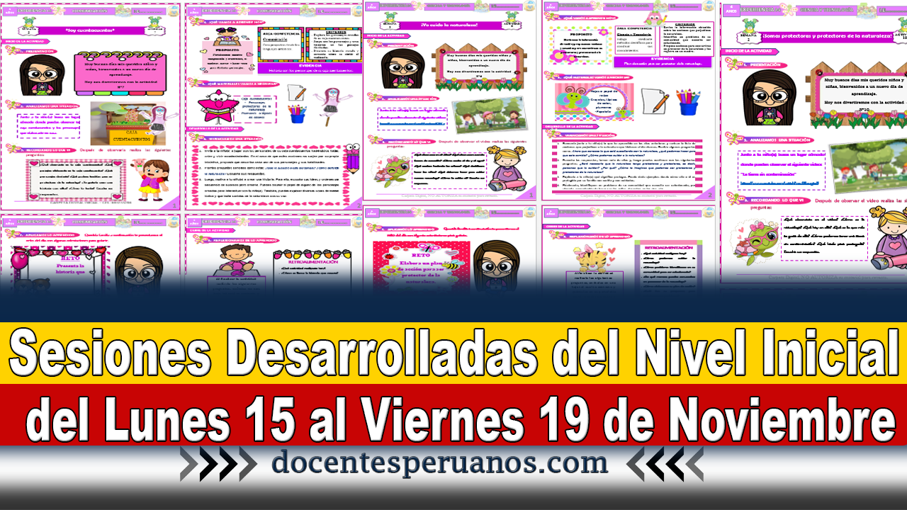 Sesiones Desarrolladas Del Nivel Inicial Del Lunes 15 Al Viernes 19 De