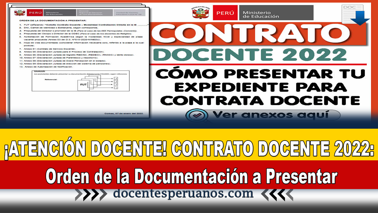 Atenci N Docente Contrato Docente Orden De La Documentaci N A