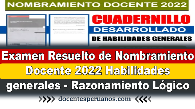 Examen Resuelto De Nombramiento Docente Habilidades Generales