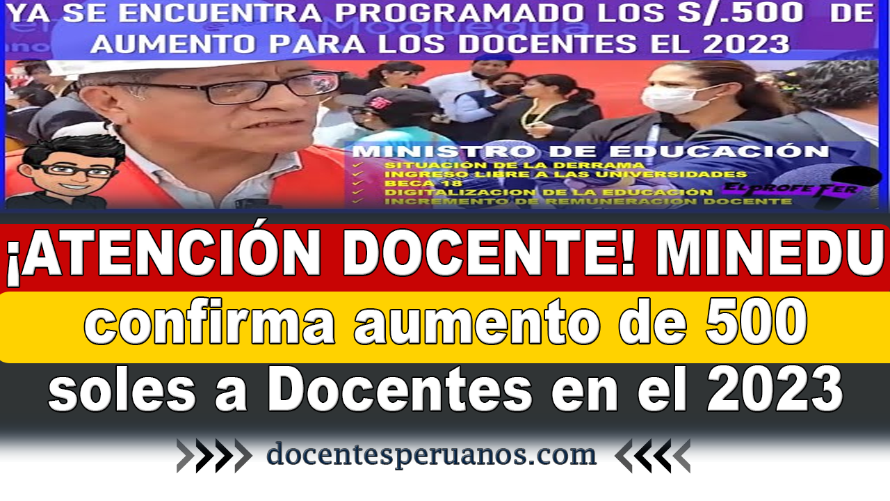 Atenci N Docente Minedu Confirma Aumento De Soles A Docentes En