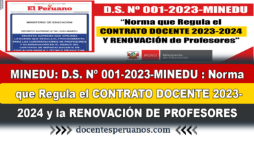 MINEDU D S Nº 001 2023 MINEDU Norma que Regula el CONTRATO DOCENTE