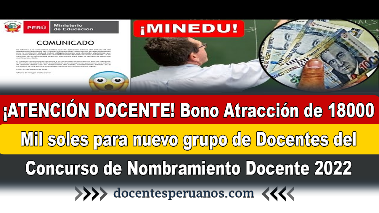 Atenci N Docente Bono Atracci N De Mil Soles Para Nuevo Grupo