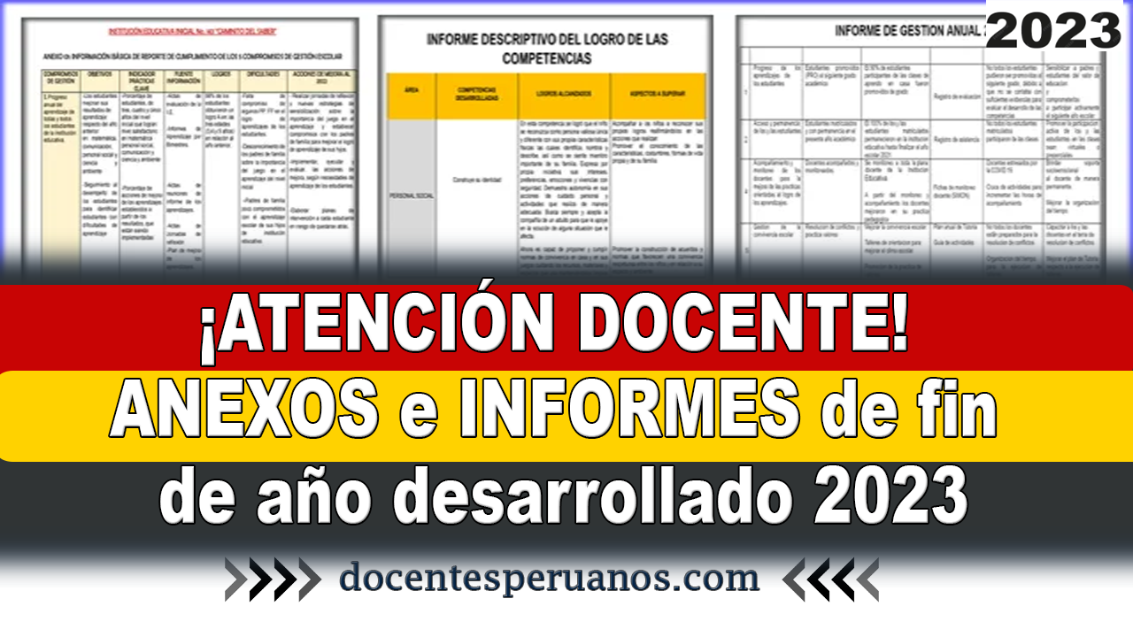 Atenci N Docente Anexos E Informes De Fin De A O Desarrollado