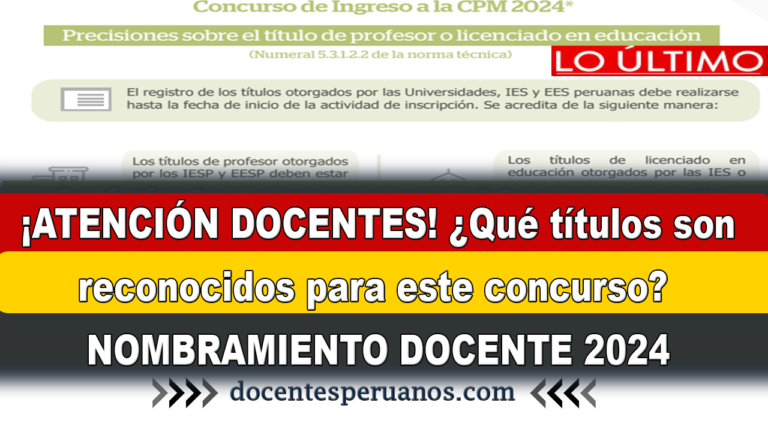 Atenci N Docentes Qu T Tulos Son Reconocidos Para Este Concurso