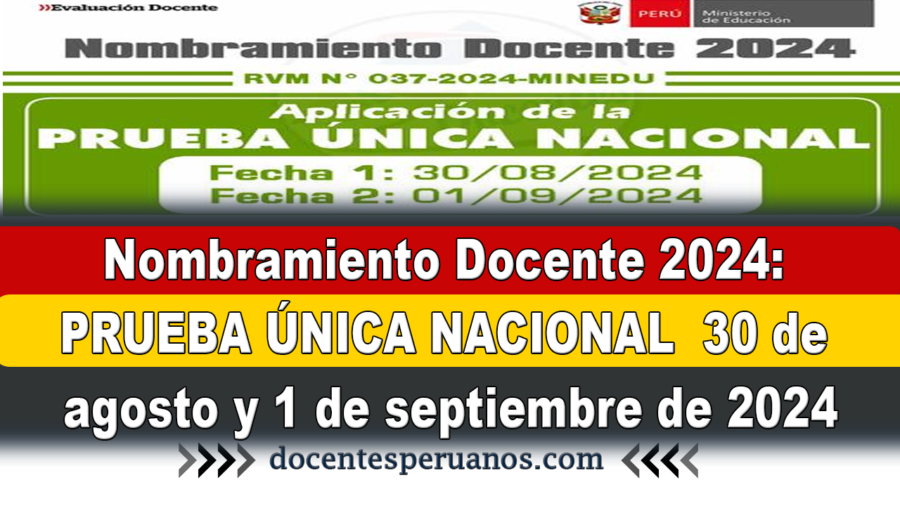 Nombramiento Docente Prueba Nica Nacional De Agosto Y De