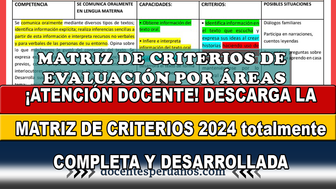 Descarga La Matriz De Criterios Totalmente Completa Y Desarrollada