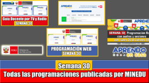 todas las programaciones para la semana 30 aprendo en casa