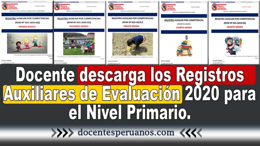 Docente descarga los Registros Auxiliares de Evaluación 2020 para el Nivel Primario.