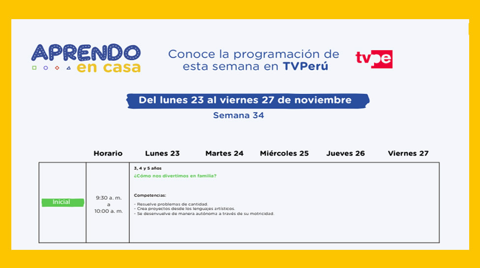 programación por tv y radio semana 34