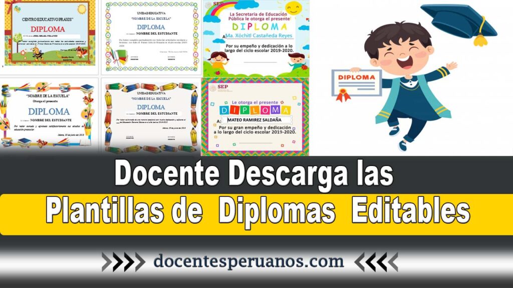 Docente Descarga las Plantillas de Diplomas Editables