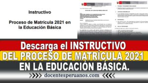 INSTRUCTIVO DEL PROCESO DE MATRÍCULA 2021 EN LA EDUCACIÓN BÁSICA.