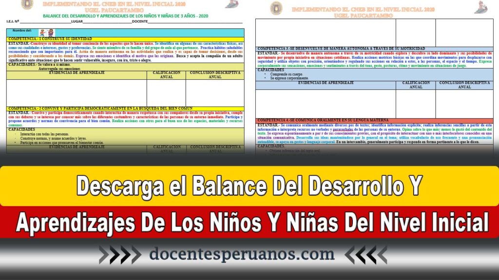 Descarga el Balance Del Desarrollo Y Aprendizajes Del Nivel Inicial