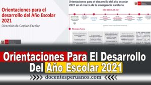 Orientaciones Para El Desarrollo Del Año Escolar 2021