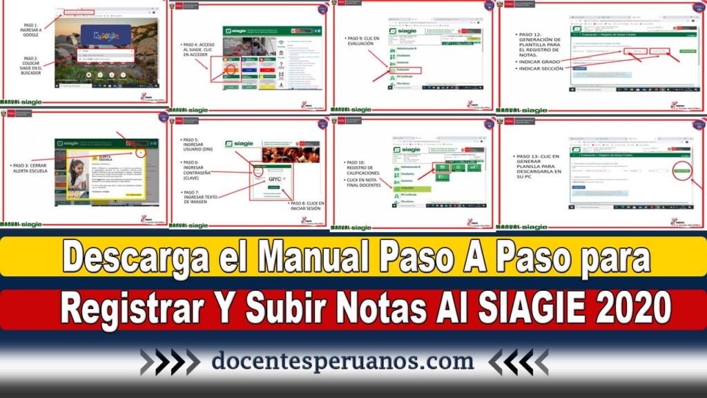 Descarga el Manual Paso A Paso para Registrar Y Subir Notas Al SIAGIE 2020