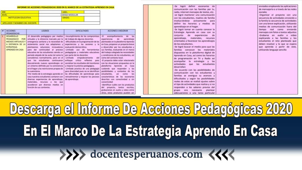 informe de acciones