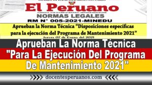 APRUEBAN LA NORMA TECNICA