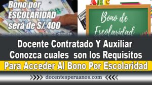 bDocente Contratado Y Auxiliar Conozca cuales son los Requisitos Para Acceder Al Bono Por Escolaridad