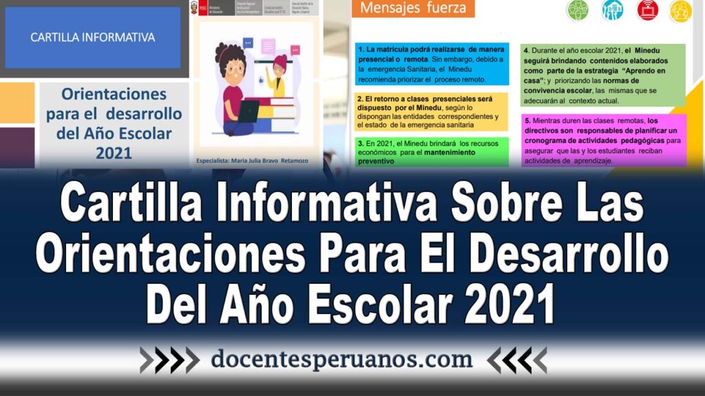 Cartilla Informativa Sobre Las Orientaciones Para El Desarrollo Del Año Escolar 2021