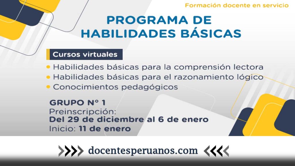 PerúEduca: Iniciamos preinscripción para participar del Programa de Habilidades Básicas