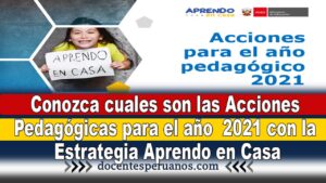 Conozca cuales son las Acciones Pedagógicas para el año 2021 con la Estrategia Aprendo en Casa