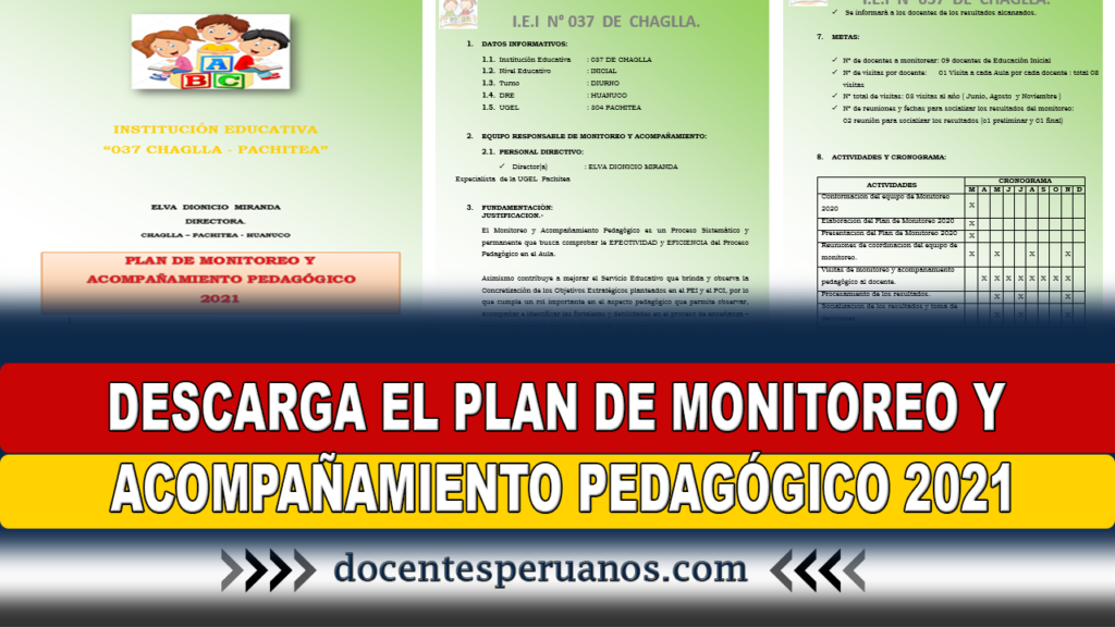 DESCARGA EL PLAN DE MONITOREO Y ACOMPAÑAMIENTO PEDAGÓGICO 2021