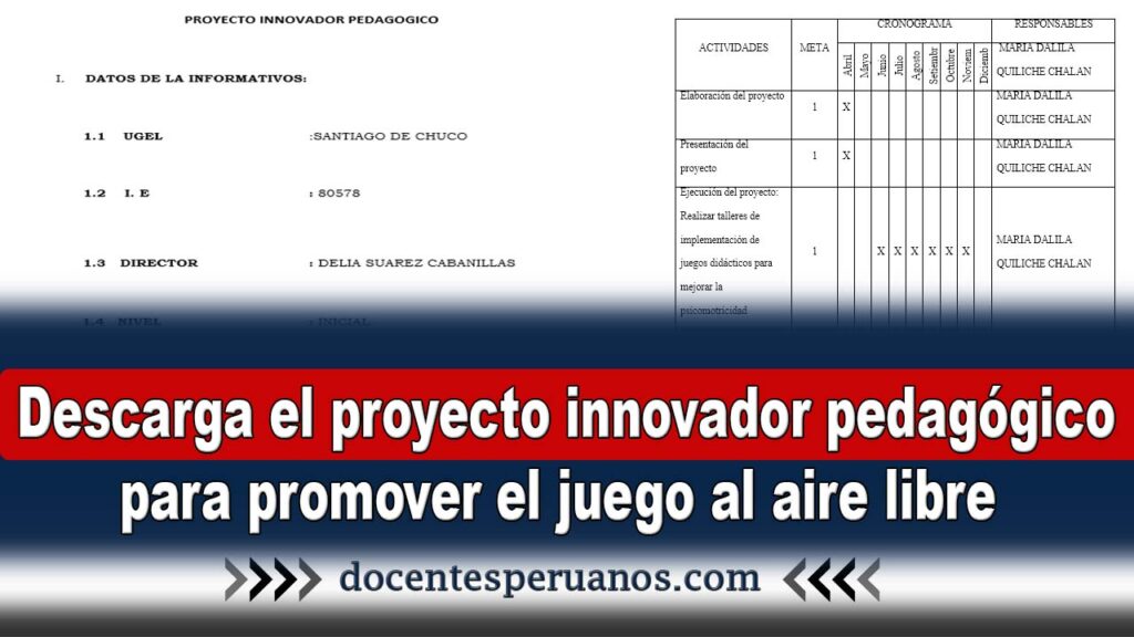 proyecto innovador pedagogico