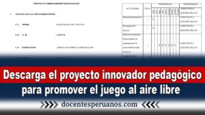 proyecto innovador pedagogico