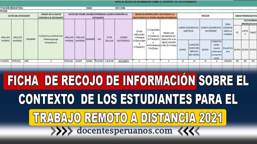 FICHA PARA EL RECOJO DE INFORMACION