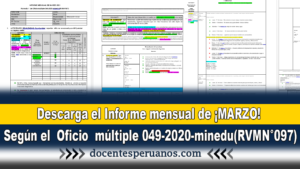 Descarga el Informe mensual de ¡MARZO! Segun el Formato 1 de Oficio múltiple 049-2020-minedu(RVMN°097)