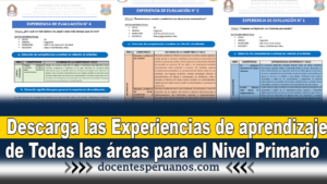 Descarga las Experiencias de aprendizaje de Todas las áreas para el Nivel Primario