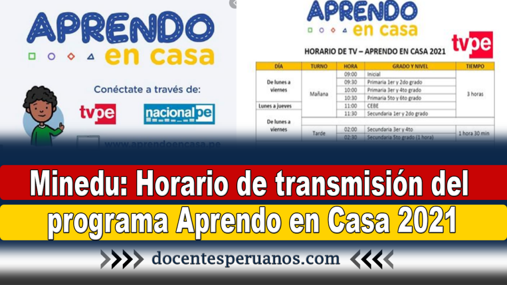 MINEDU HORARIO DE APRENDO EN CASA