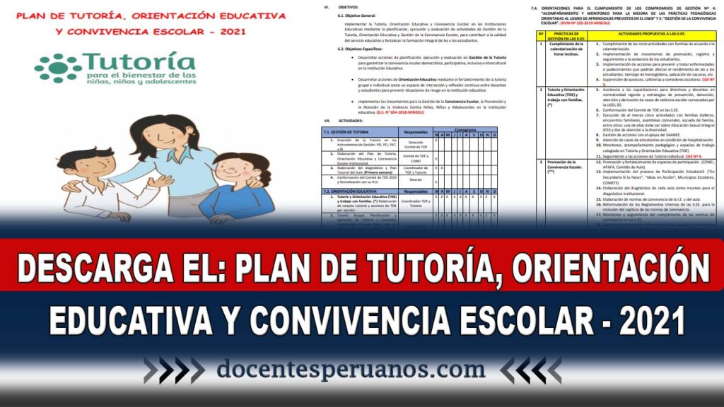 DESCARGA EL PLAN DE TUTORÍA ORIENTACIÓN EDUCATIVA Y CONVIVENCIA ESCOLAR