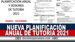 NUEVA PLANIFICACIÓN ANUAL DE TUTORIA 2021