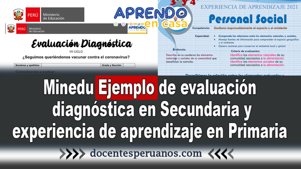 Minedu Ejemplo de evaluación diagnóstica en Secundaria y experiencia de aprendizaje en Primaria