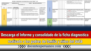 Descarga el Informe y consolidado de la ficha diagnostica realizado a los padres de familia y niños del aula