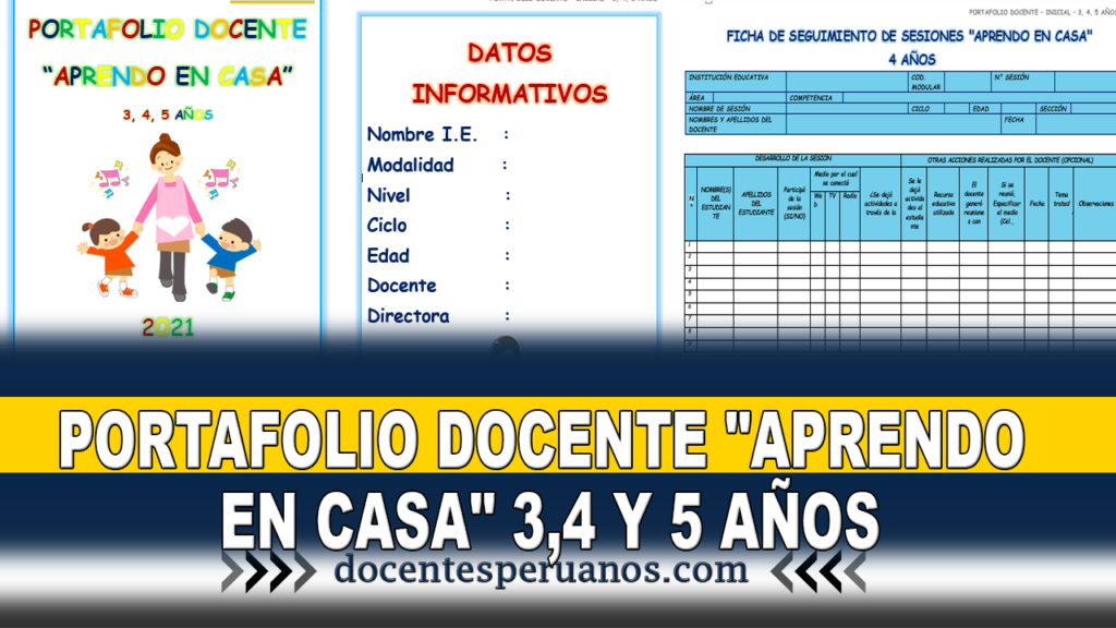 PORTAFOLIO DOCENTE "APRENDO EN CASA" 3,4 Y 5 AÑOS