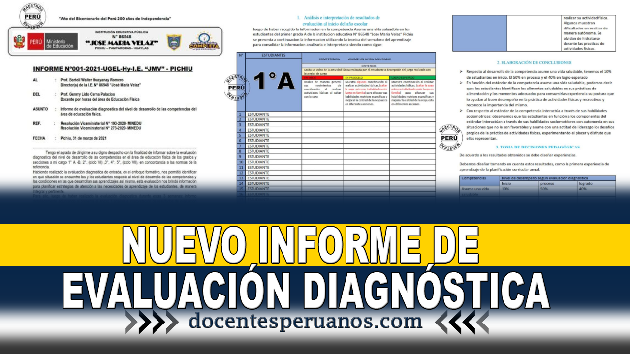 ▷ NUEVO INFORME DE EVALUACIÓN DIAGNÓSTICA ✓