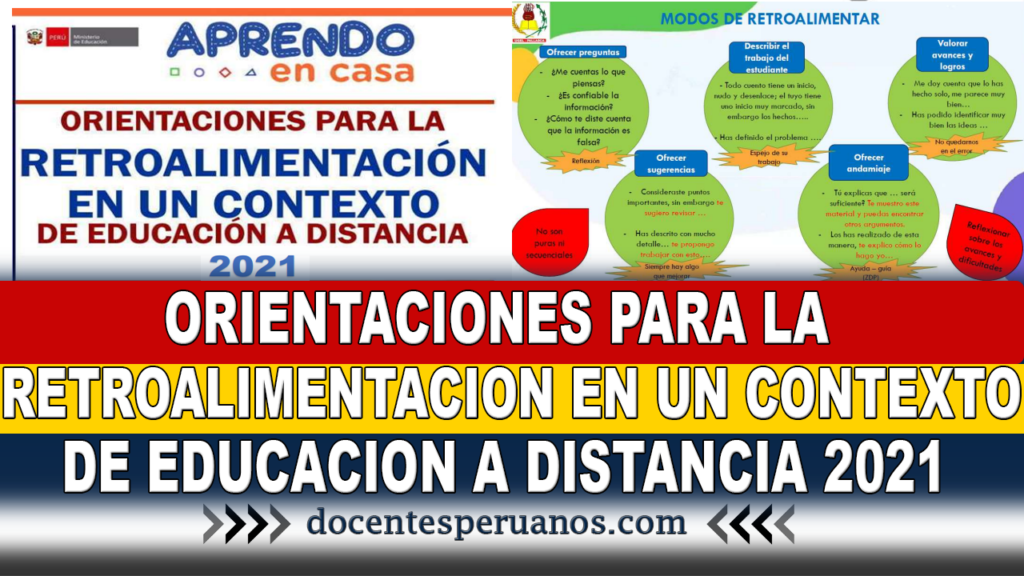 ORIENTACIONES PARA LA RETROALIMENTACION EN UN CONTEXTO DE EDUCACION A DISTANCIA 2021