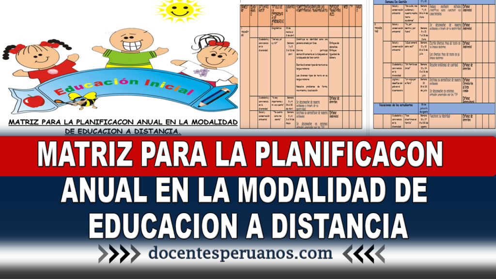 MATRIZ PARA LA PLANIFICACON ANUAL EN LA MODALIDAD DE EDUCACION A DISTANCIA