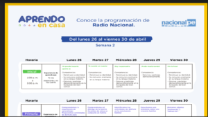 Semana 2| Toda la Programación por Tv y Radio Nacional del Lunes 26 al Viernes 30 de Abril 2021