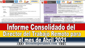 Informe Consolidado del Director del Trabajo Remoto para el mes de Abril 2021