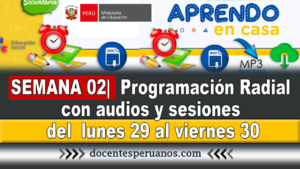 SEMANA 2| Minedu publica la 【Programación Radial】, con audios y sesiones radiales del ➜ lunes 29 al viernes 30 de Abril