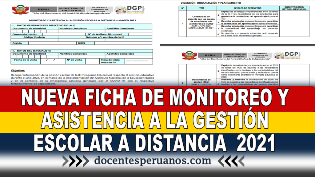 NUEVA FICHA DE MONITOREO Y ASISTENCIA A LA GESTIÓN ESCOLAR A DISTANCIA 2021