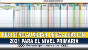 REGISTRO AUXILIAR DE EVALUACIÓN 2021 PARA EL NIVEL PRIMARIA