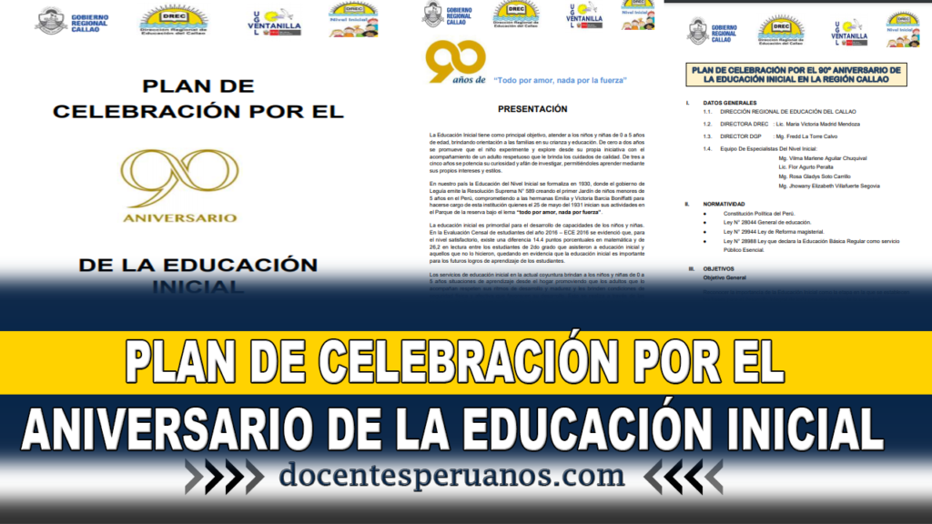 PLAN DE CELEBRACIÓN POR EL ANIVERSARIO DE LA EDUCACIÓN INICIAL