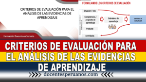 CRITERIOS DE EVALUACIÓN PARA EL ANÁLISIS DE LAS EVIDENCIAS DE APRENDIZAJE