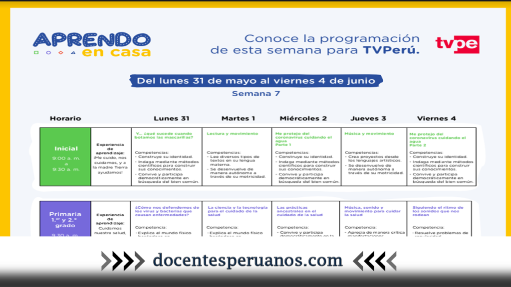 Programación Radio y TV SEMANA 07 Del 31 al 4 de Junio 2021