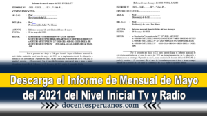 Descarga el Informe de Mensual de Mayo del 2021 del Nivel Inicial Tv y Radio